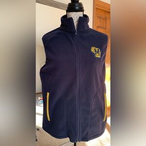 Milwaukee Brewers Vest Men's Medium Blue Full Zip Fleece Hupy & Abraham Logo